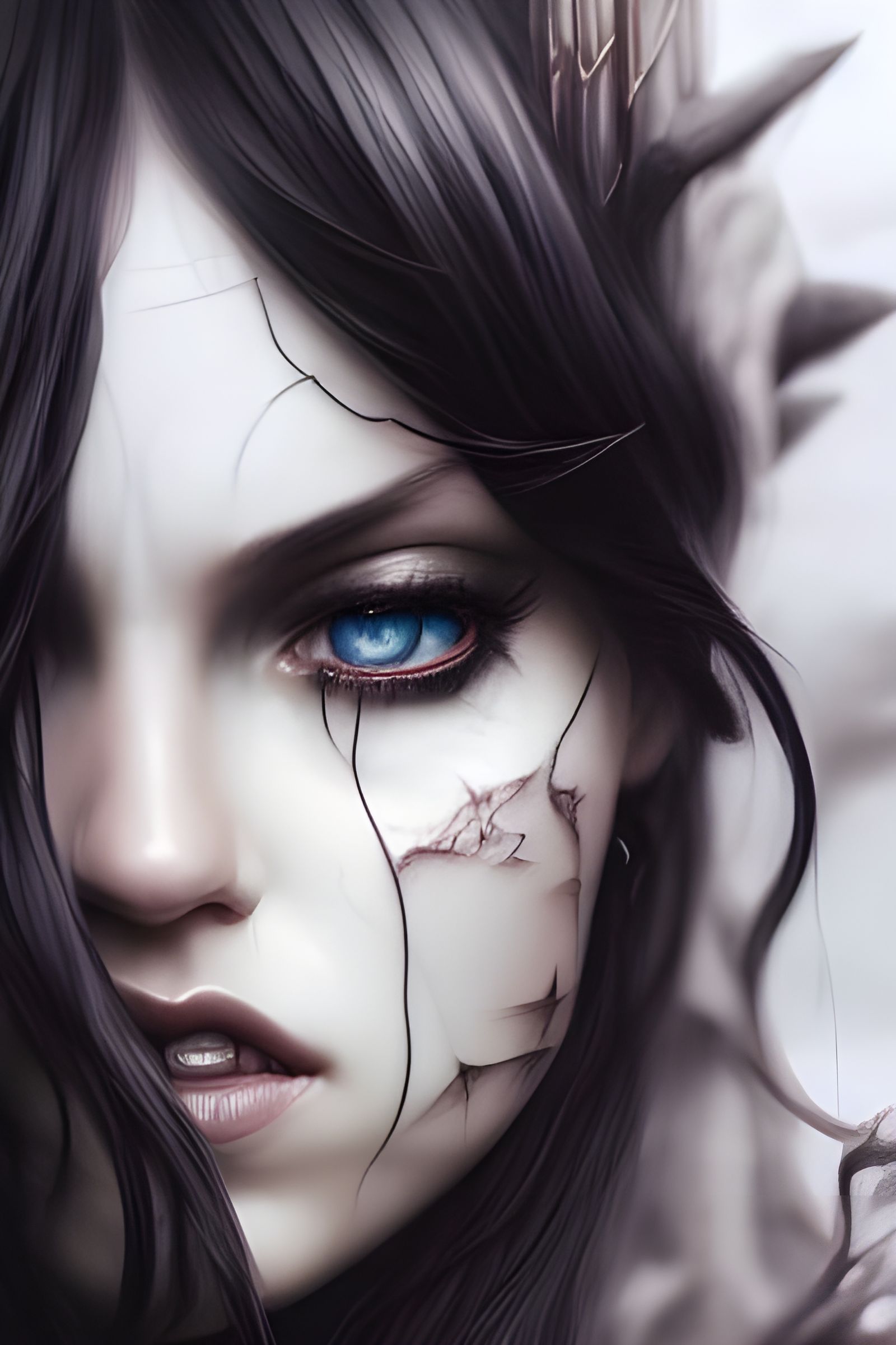 Tattooed Goddess Portrait in Hyper-Realistic Style