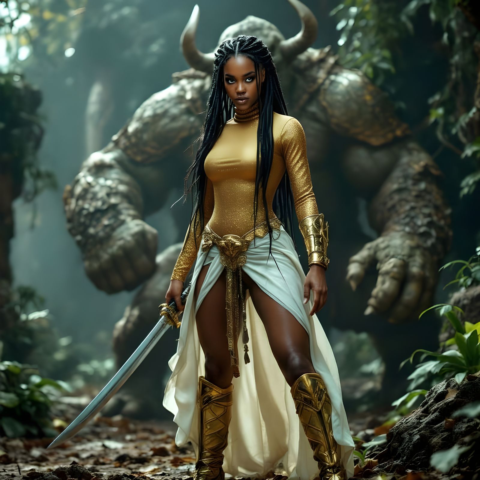 Kelly Rowland as Warrior Goddess in Ancient Temple