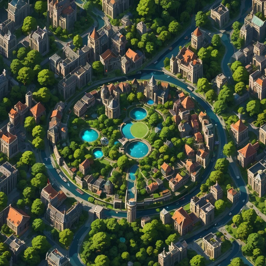 Cyberpunk Elves' Hidden City at Night