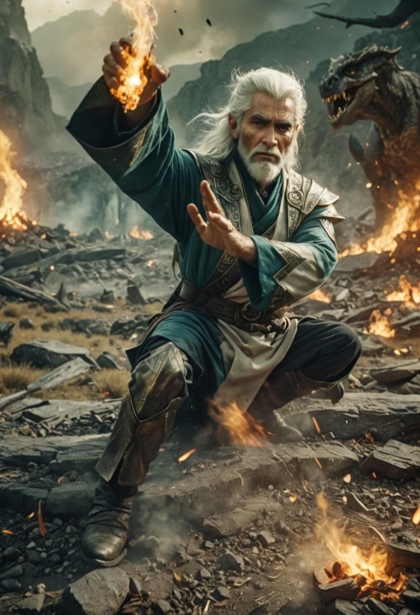 Eladrin Wizard Casts Colorful Magic