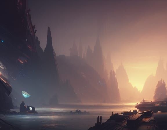 lost fleet 8k resolution concept art by Greg Rutkowski dynamic lighting hyperdetailed intricately detailed Splash art tr...