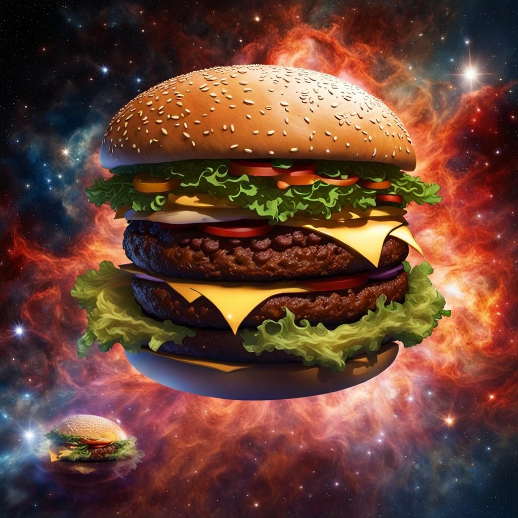 Giant Hamburger in Space Concept Art