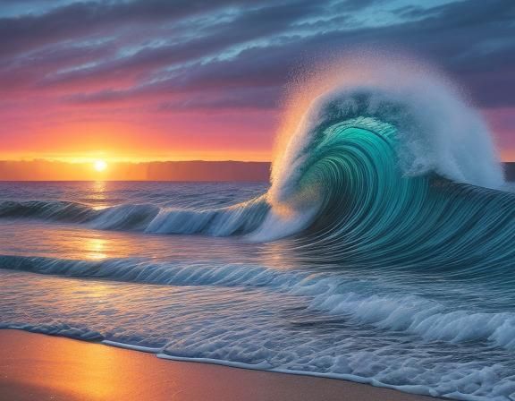 Smiling Woman in Denim: Hyperrealistic Splash Art