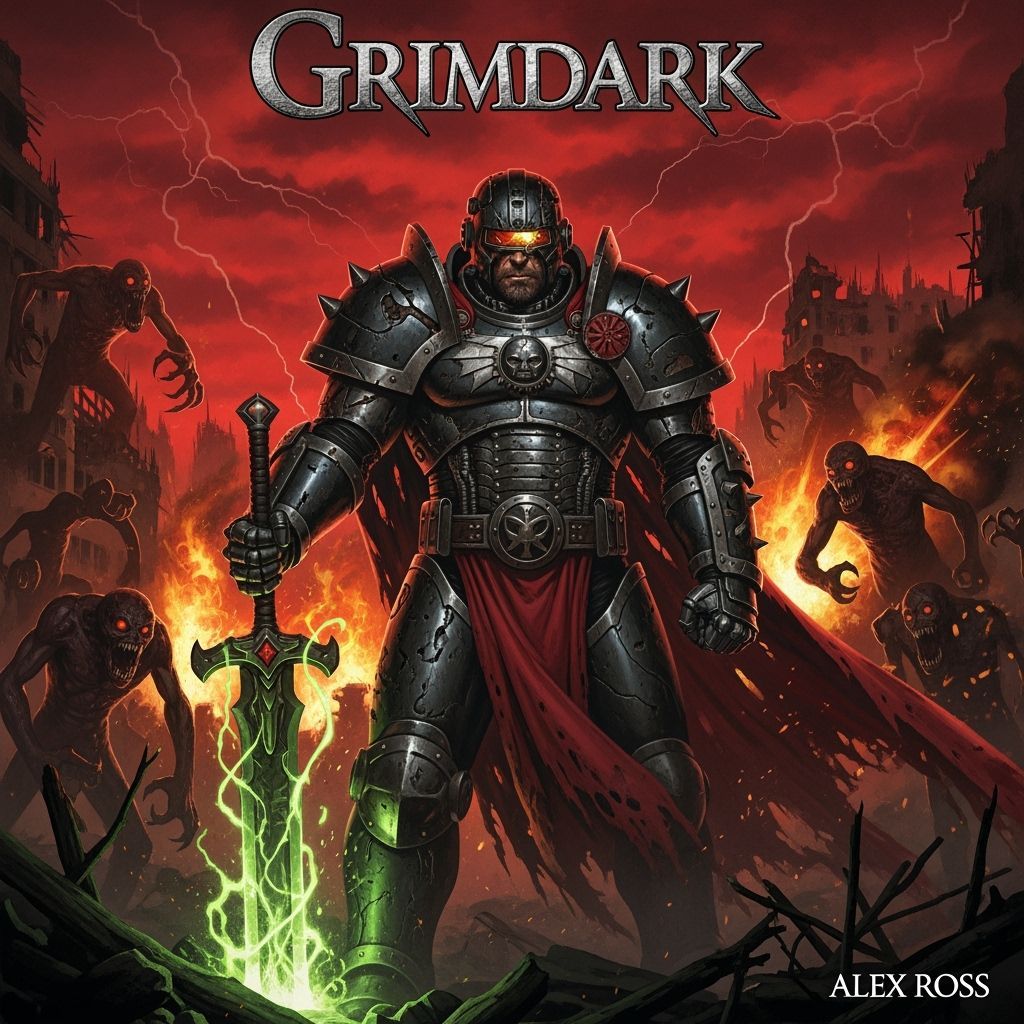 Grimdark Scene in Comic Book Style