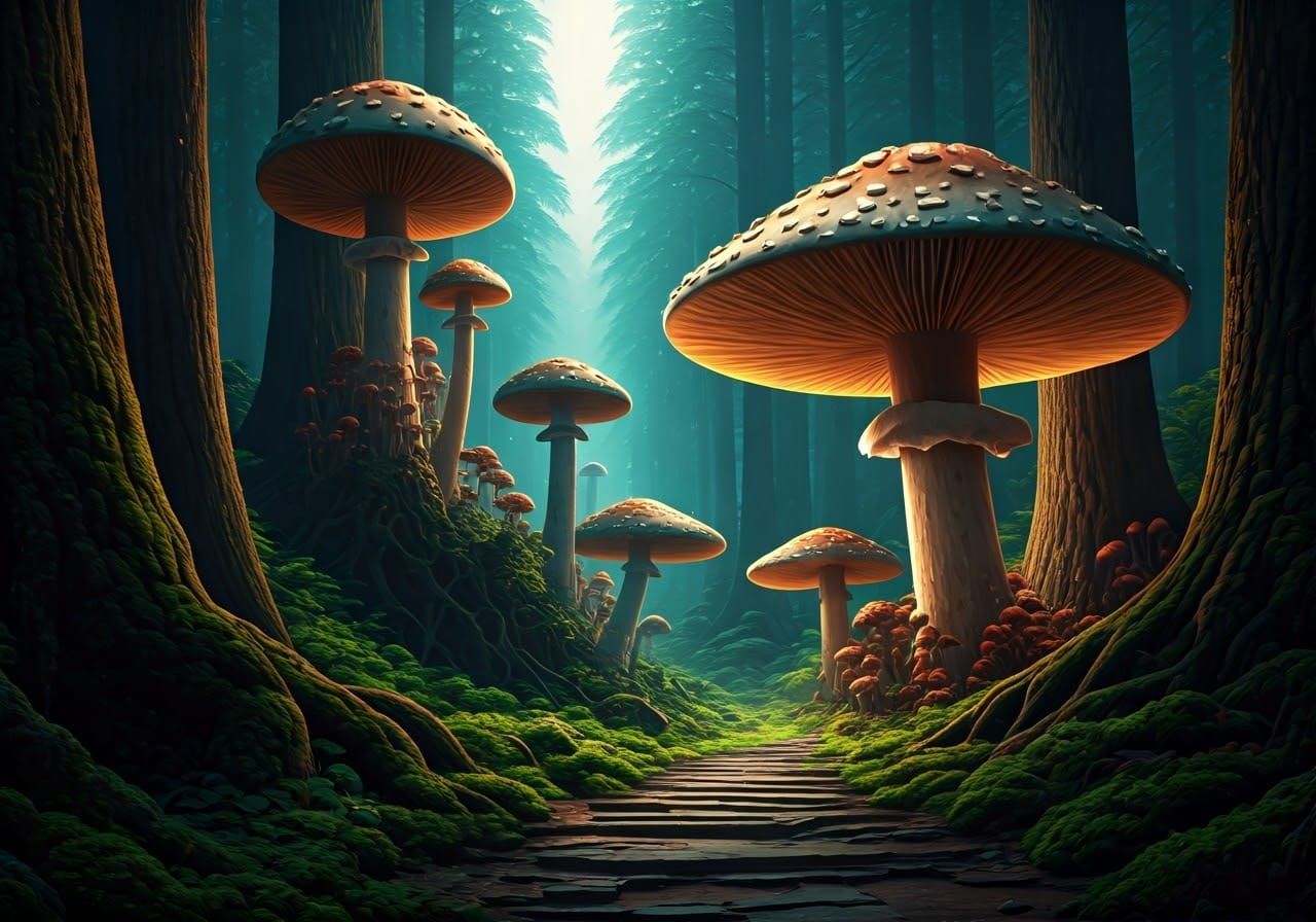 Surreal Forest Realm in Intricate Digital Style