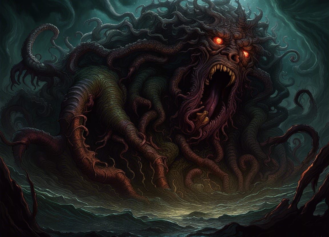 Sinister Dunwich Horror Art in Dark Fantasy Style