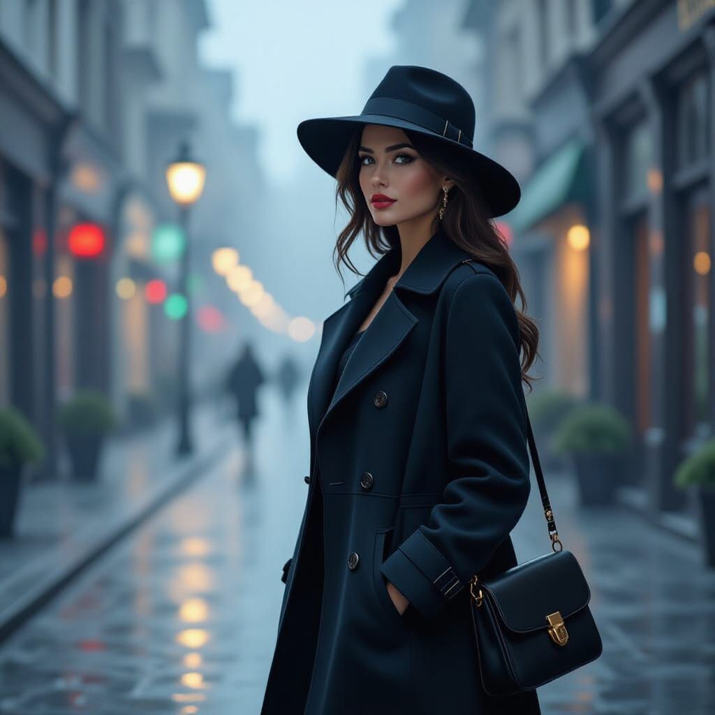 Ethereal Woman Glowing in Dense Fog