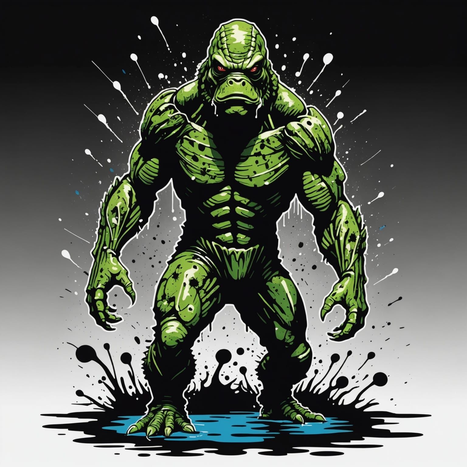 Creature from the Black Lagoon: Ink Splatter Art