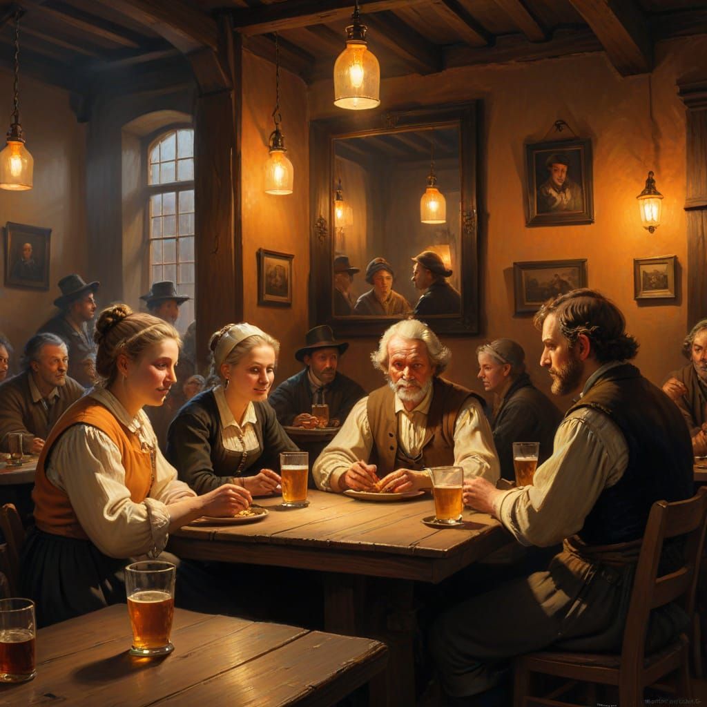 Dutch Masters Tavern Scene: Warm Light & Cozy Atmosphere