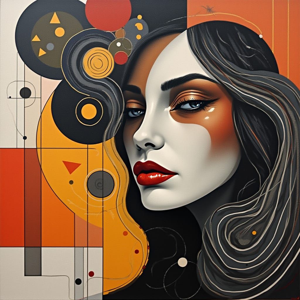 Minimalist Identity Portrait in Vibrant Geometric Shapes