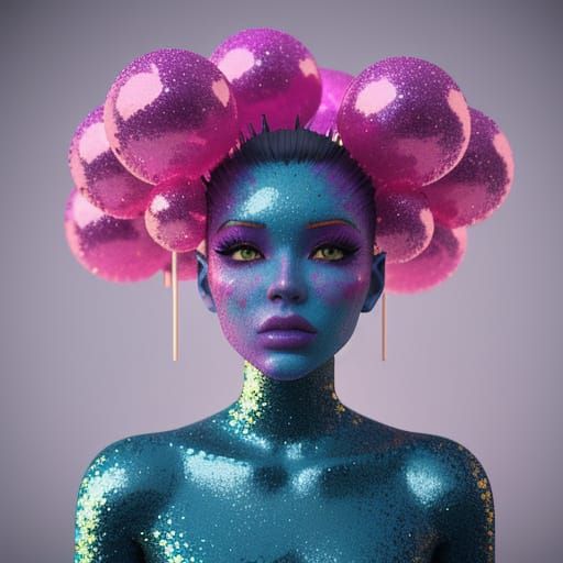 Candy World Girl in Vibrant Splash Art Style