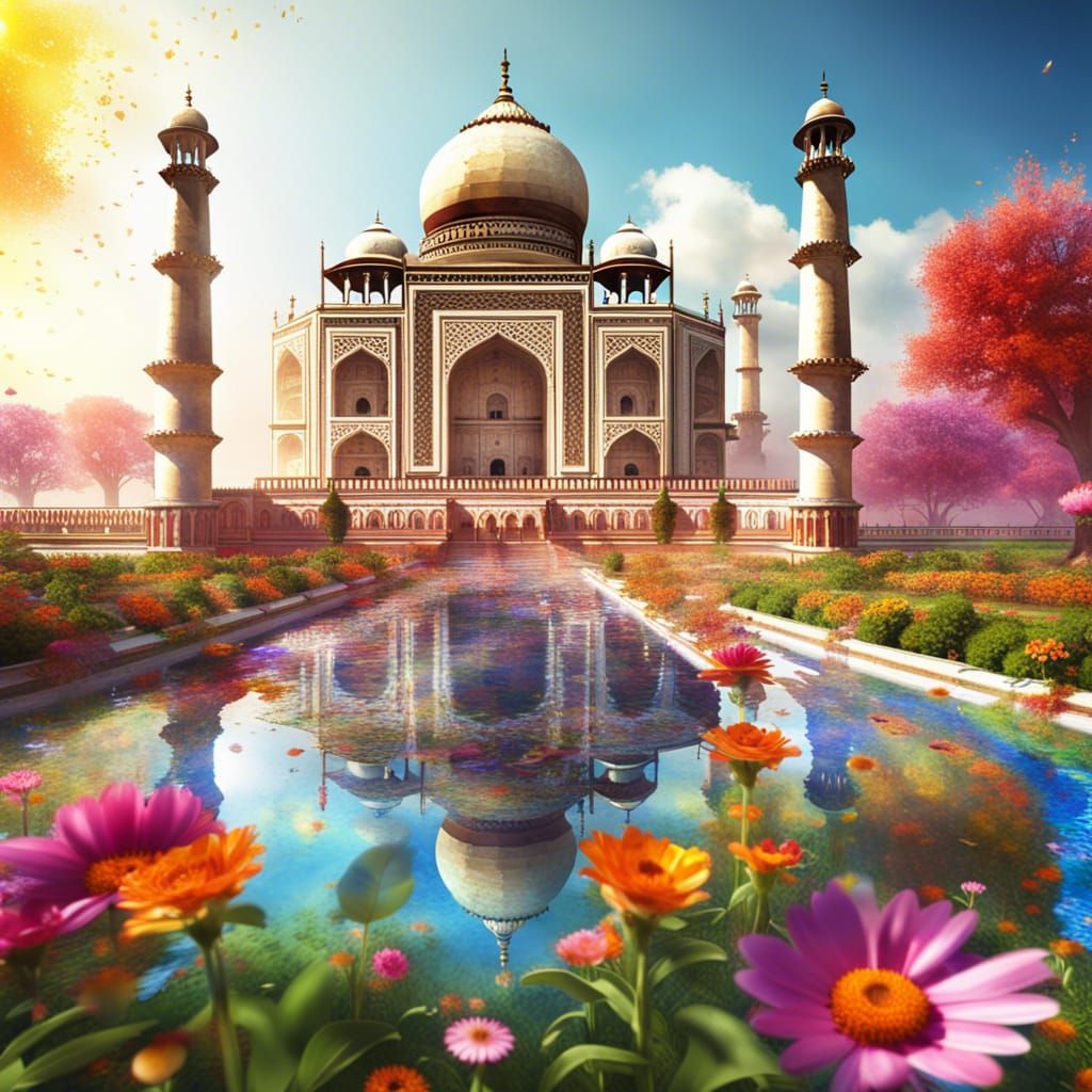 Awe-Inspiring Taj Mahal in Bright Sunlight