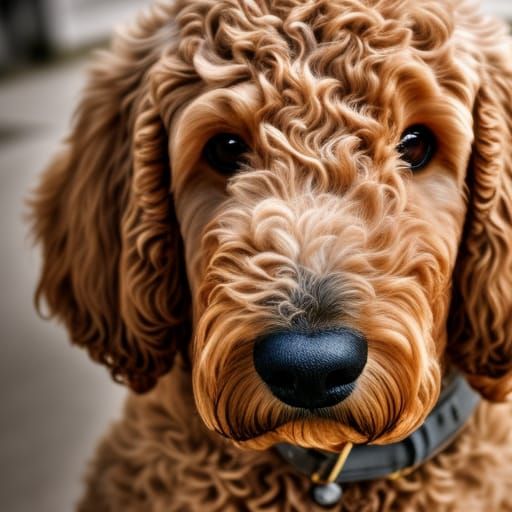 Hyperrealistic Goldendoodle Portrait in High Definition
