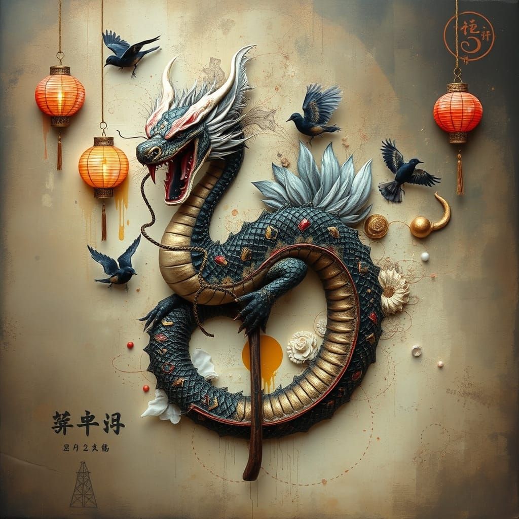 Surrealist Dragon Dance in Harmony