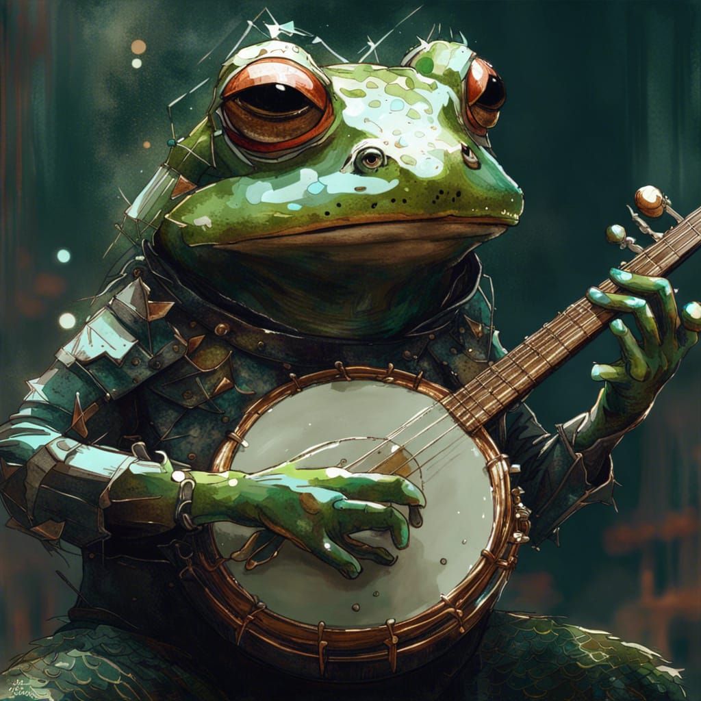 Anime Frog Plays Banjo, Ghibli Style