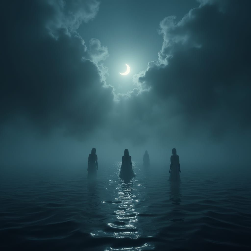 Ethereal Beings Drift Above Dark Water in a Haunting Film St...