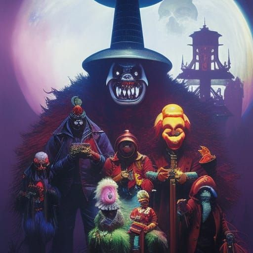 Sinister Clown Portrait in Classic Style