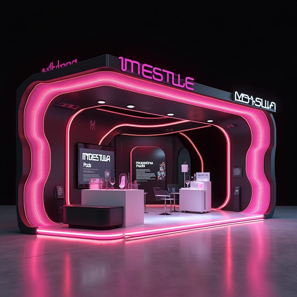Futuristic Exhibition Stand for Sanitary Pads in Digital Art...