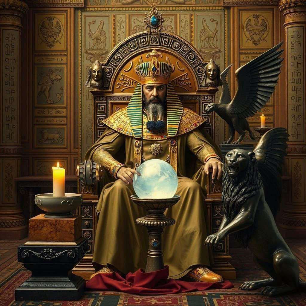 King Nebuchadnezzar's Vision of the Future in Opulent Chambe...