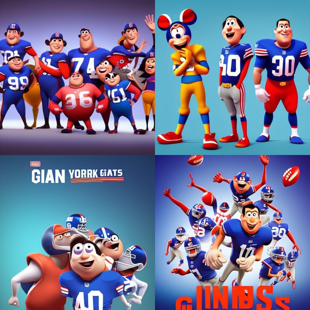 New York Giants Logo as 3D Digital Art
