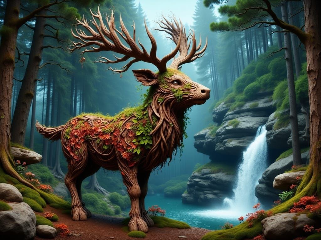 Enchanted Forest Stag in Majestic Pose