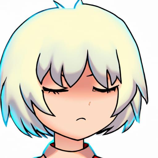 Anime Girl with Red Gem on Forehead