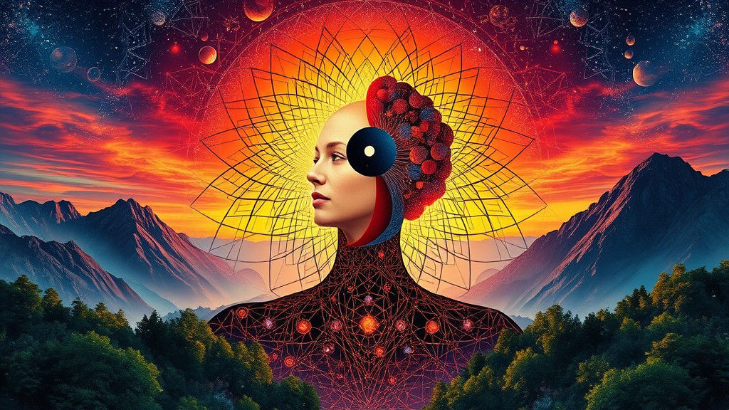 Lady Cosmos Hybrid in Paper Collage Art
