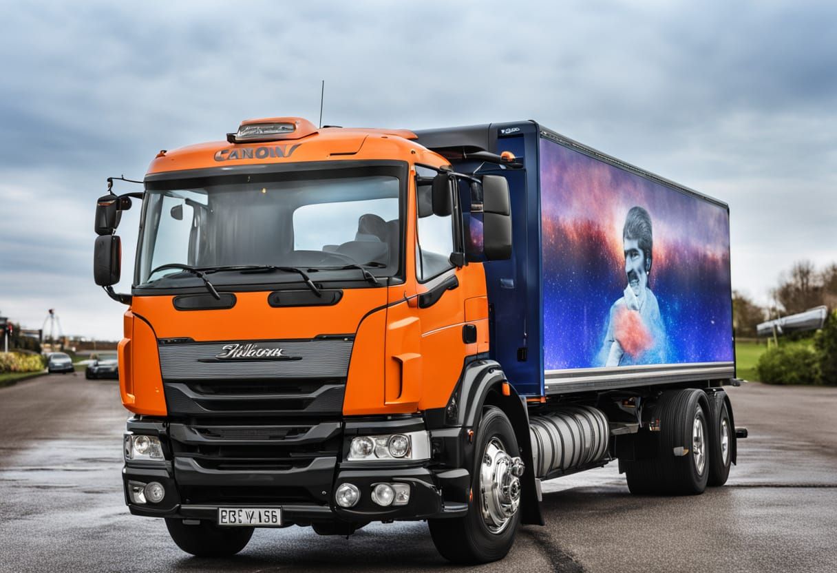 Lorry with Airbrushed Rock 'n' Roll Legends in Oil Painting ...