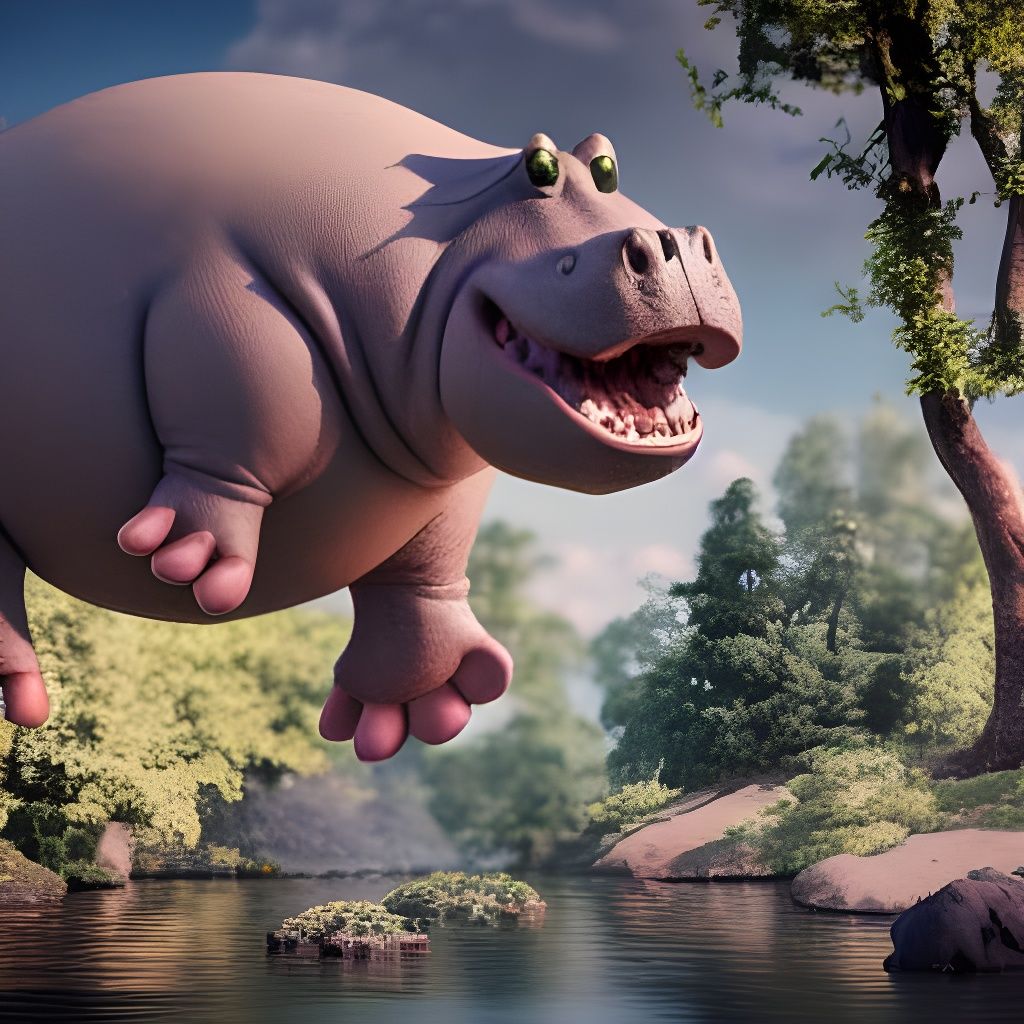 Cute Monster Hippo in Unreal Engine 5