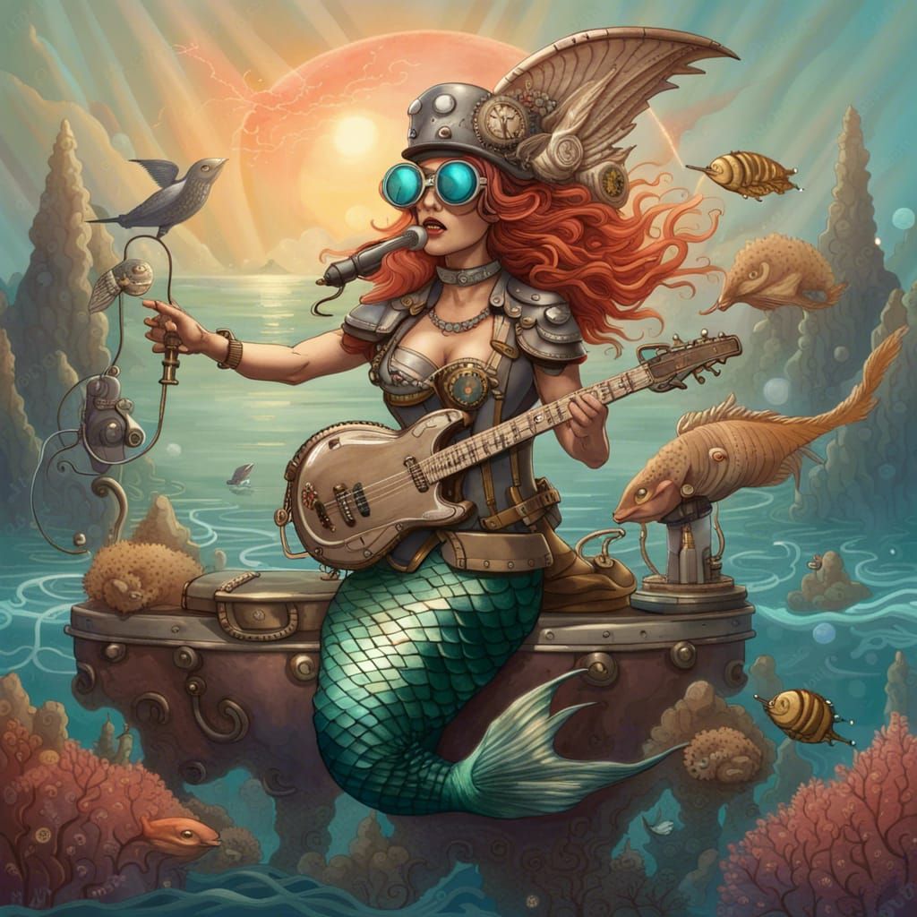 Steampunk Mermaid singing