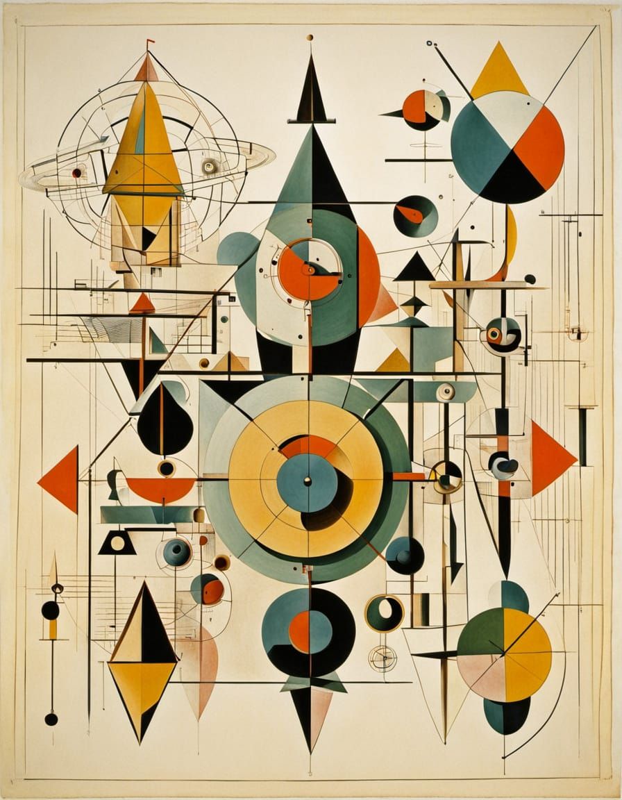 Abstract Dadaist Machine in Pastel Colors