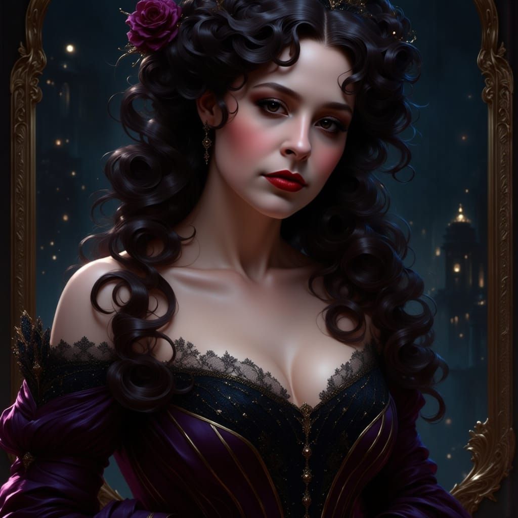 Lady in Velvet and Lace: A Rococo Portrait