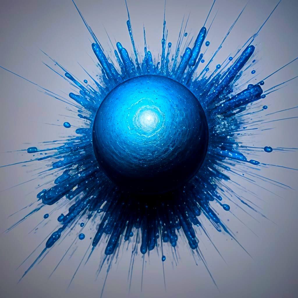 Monochromatic Field of Blue: AI-Generated Calmness