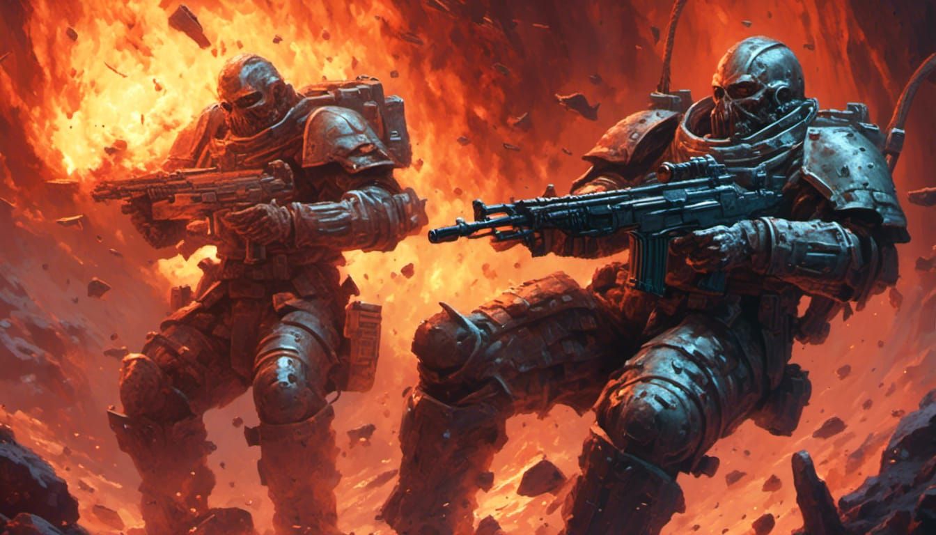 Soldier vs. Doomsday in Gritty Comic Style