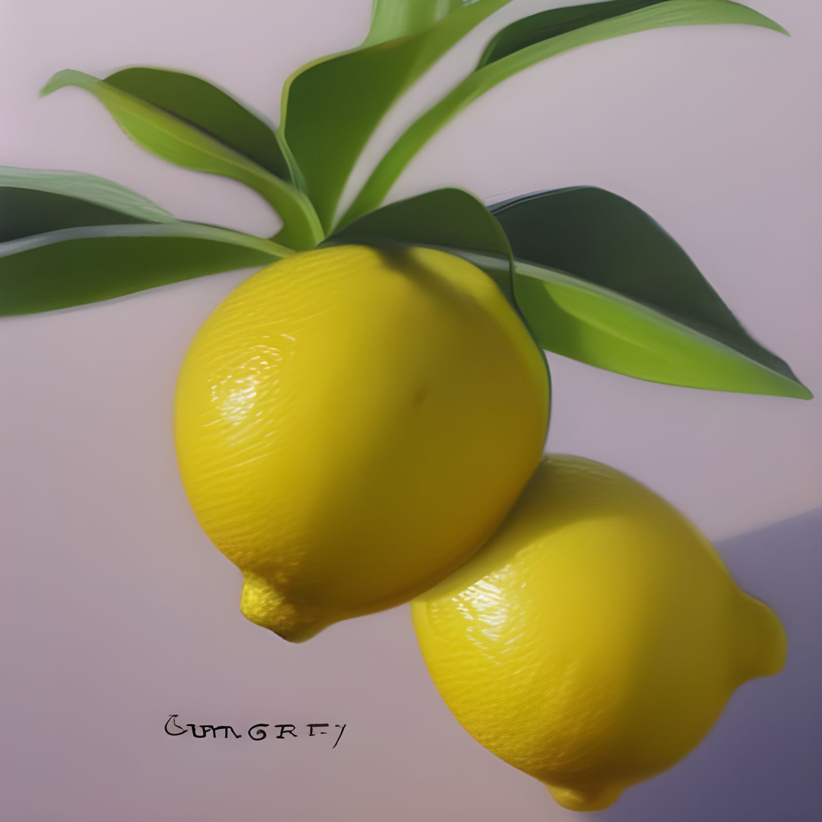 Lemon Still Life in Oil Painting Style