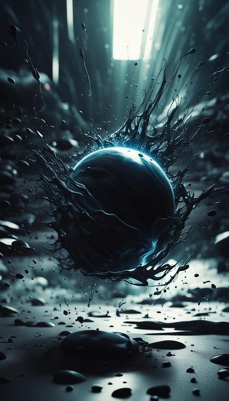 Abstract Sci-Fi Explosion in Dark Photography Style