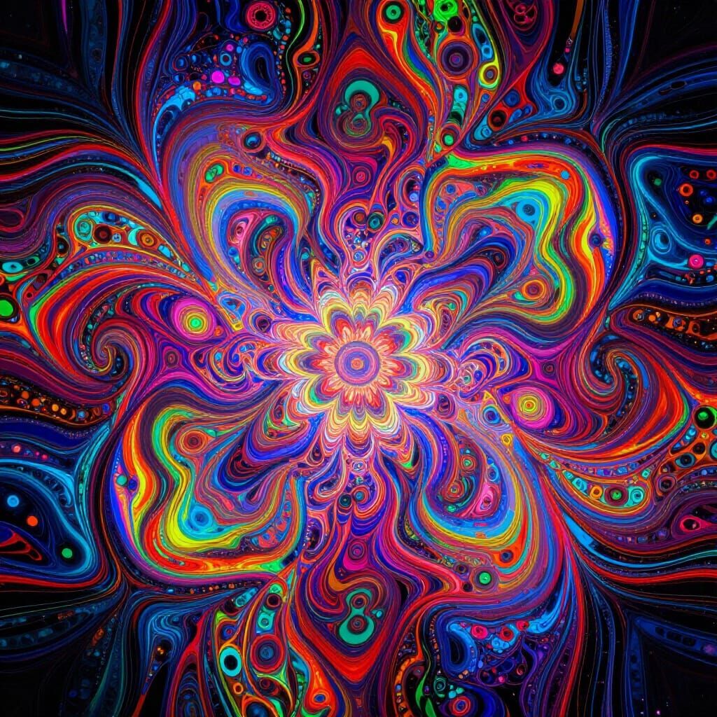 Psychedelic Abstract Art: Kaleidoscopic Color Explosion