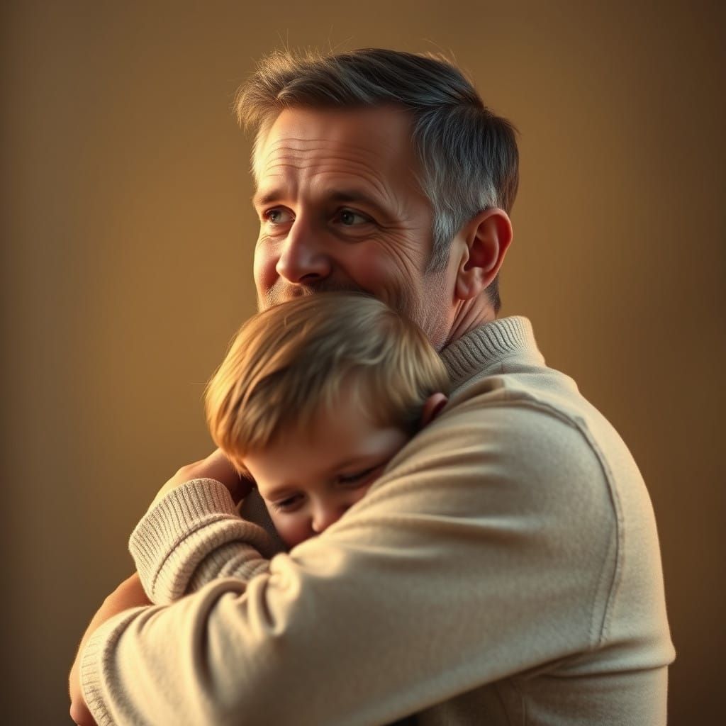 Warm Fatherly Love in Sentimental Nostalgic Style
