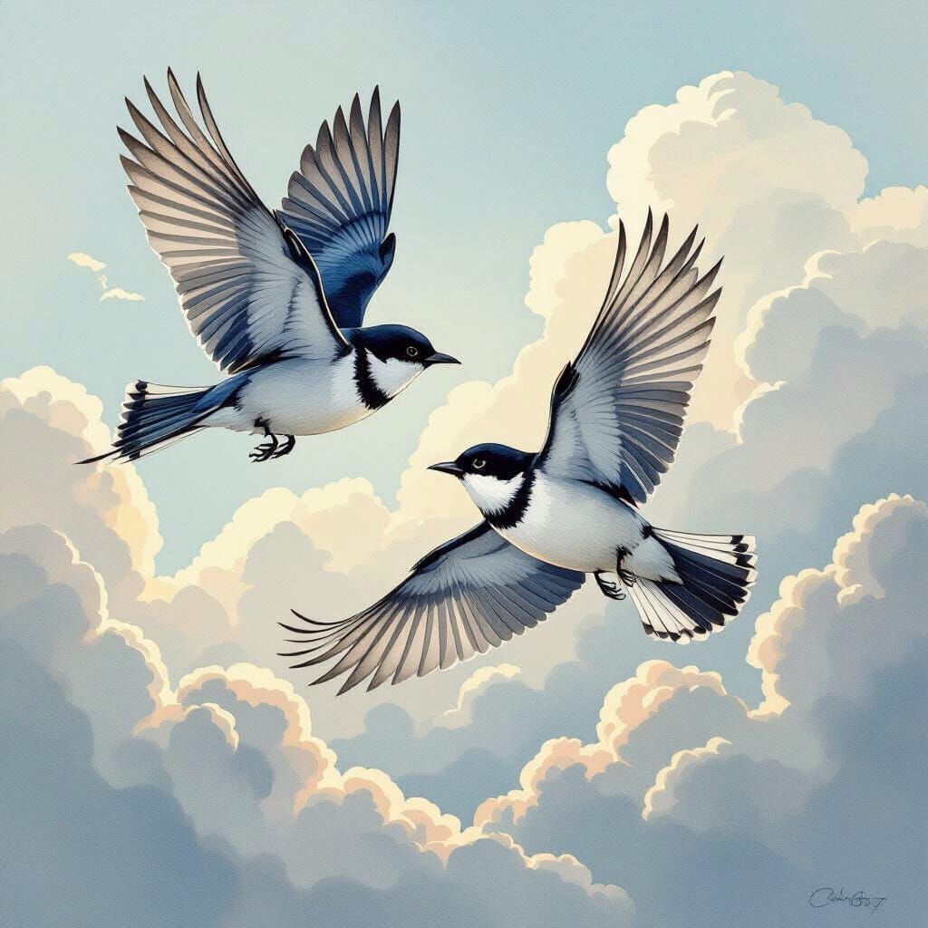 Birds in Flight: An Ornithological Illustration