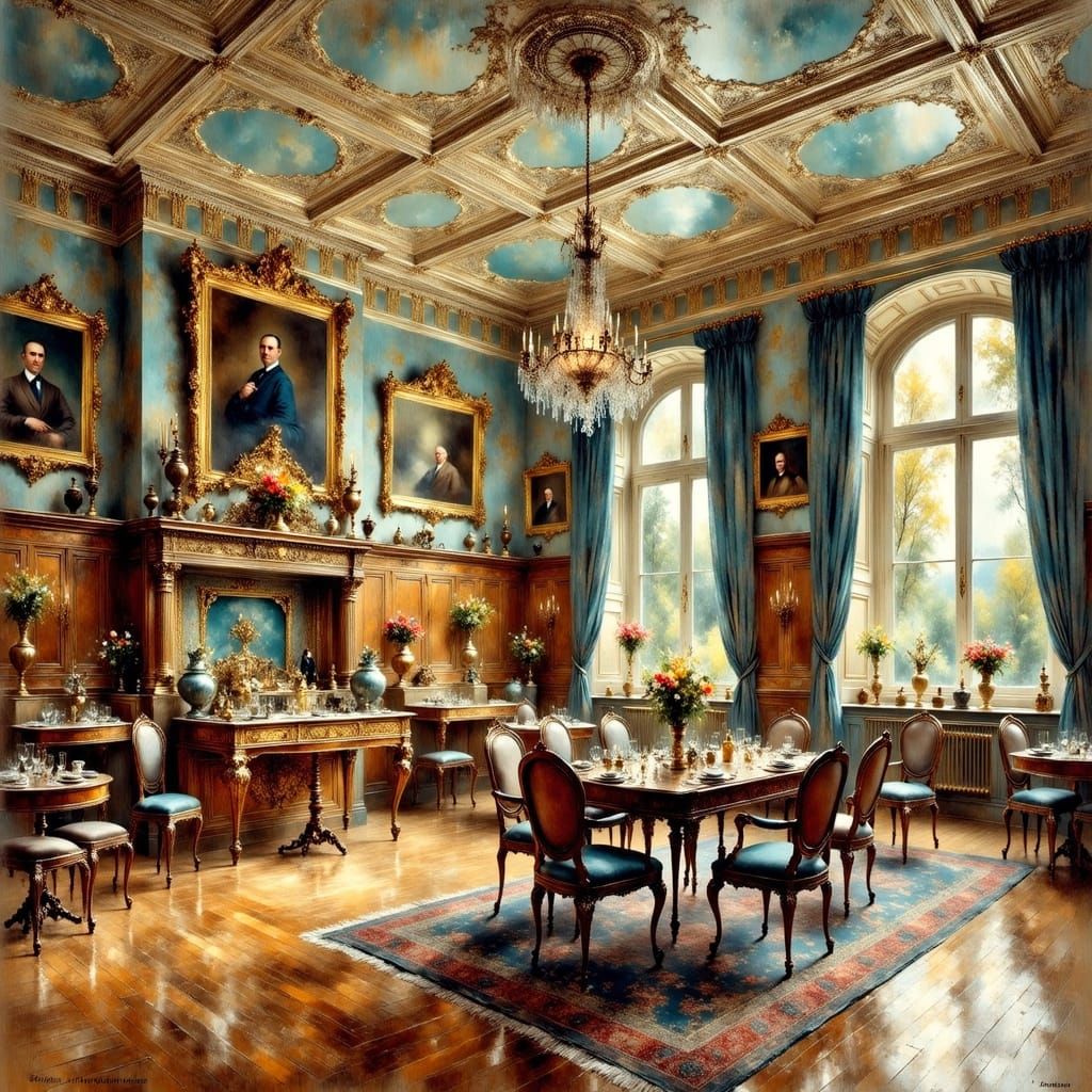 Cozy Danish Interior in Impressionist Style