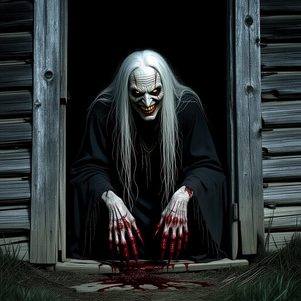 Monstrous Witch in Gothic Horror Style