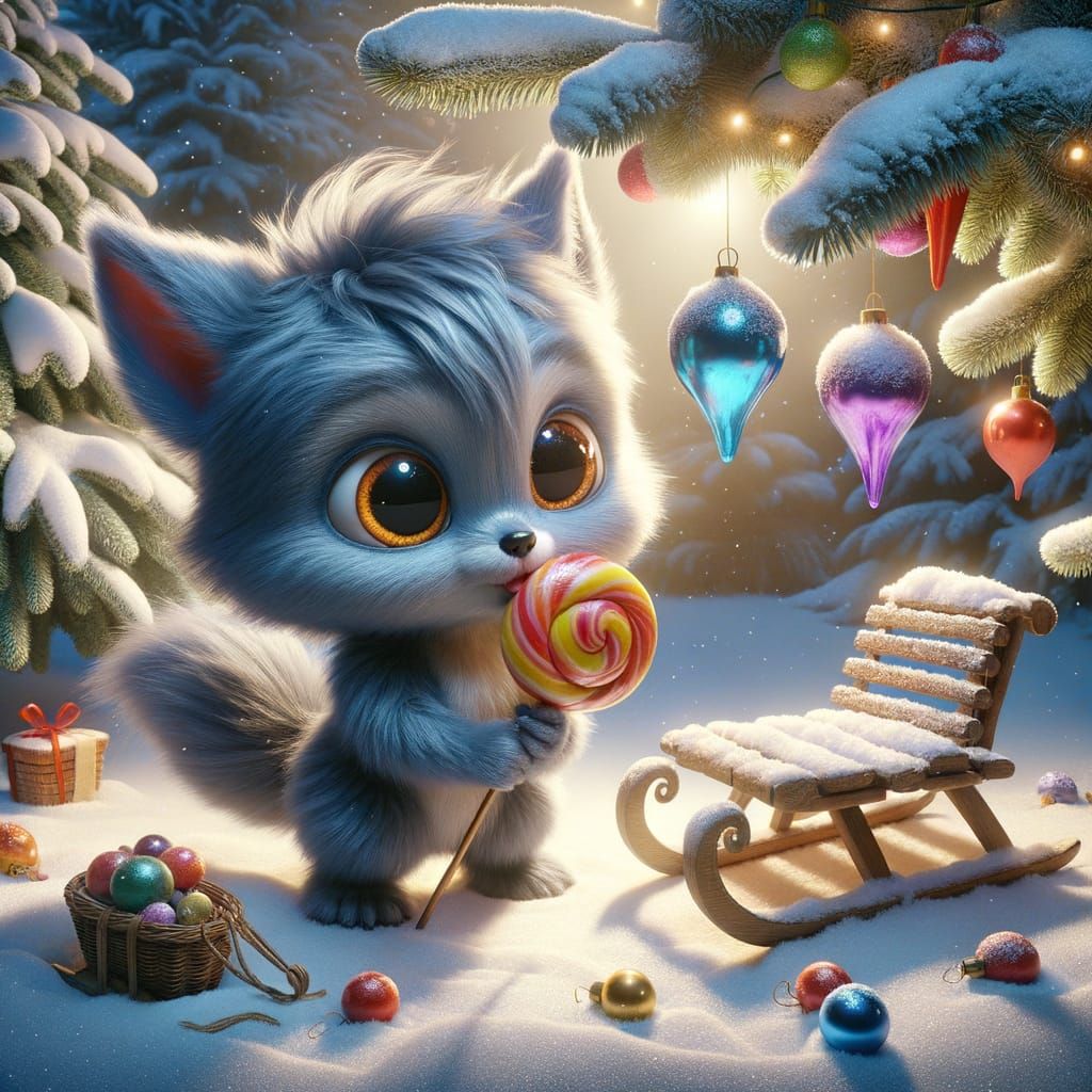 Enchanting Winter Creature in Snowy Wonderland