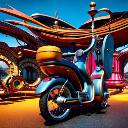 Steampunk Flying Bicycles Over Budapest in Ornate Detail