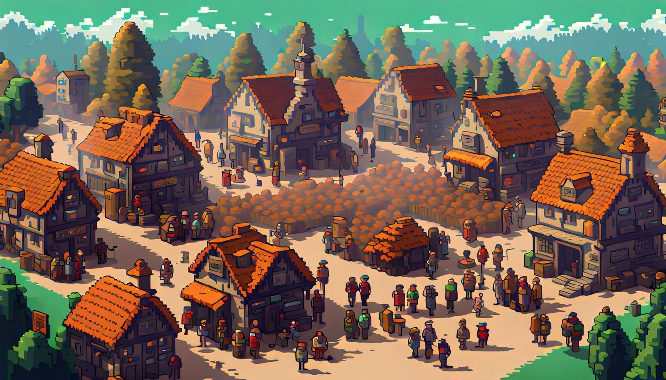 Wales Village Harvest Festival in Pixelpunk Style