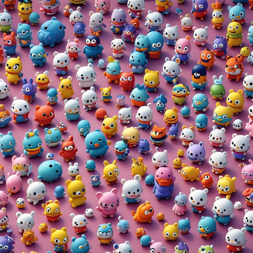 Sanrio-Style Character in 3D Digital Art