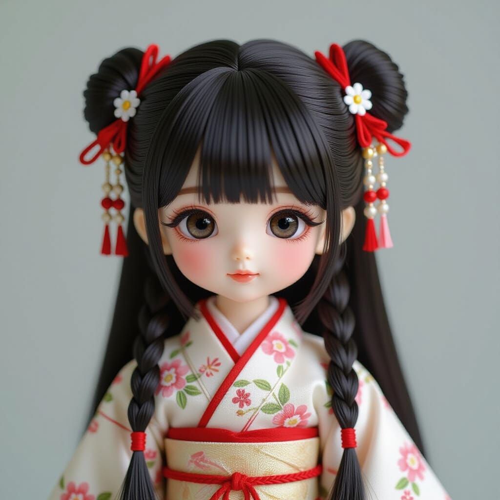 Hyperrealistic Asian Doll with Detailed Features