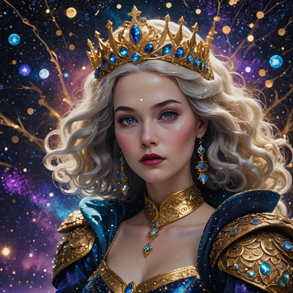 Snow White Space Queen in Starry Sky
