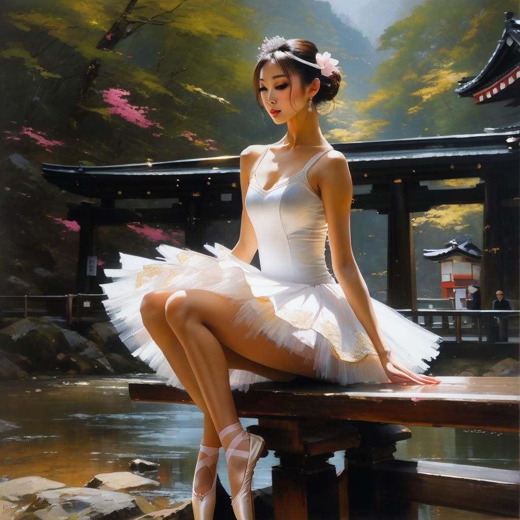 Ballerina in Japan: Splash Art Style