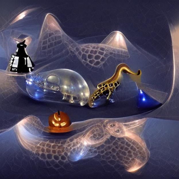 Surreal Witch, Kitten, Whale and Saxophone