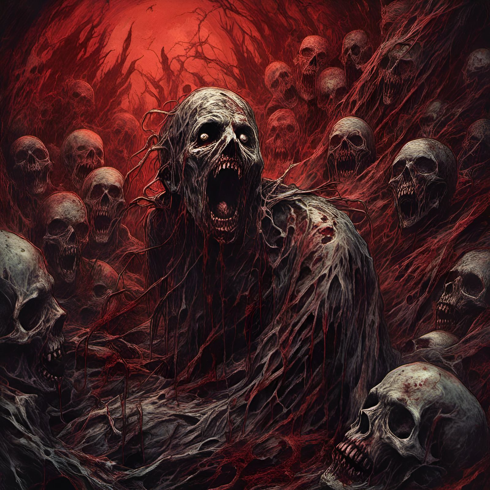 Zombie in Asylum: Death Metal Horror Art